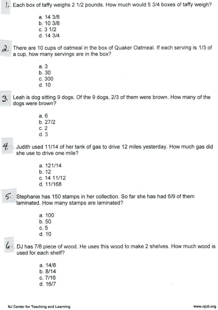 6Th Grade Word Problems Worksheet