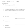 Worksheet Ideas  6Thrade Math Assessment Test Printable