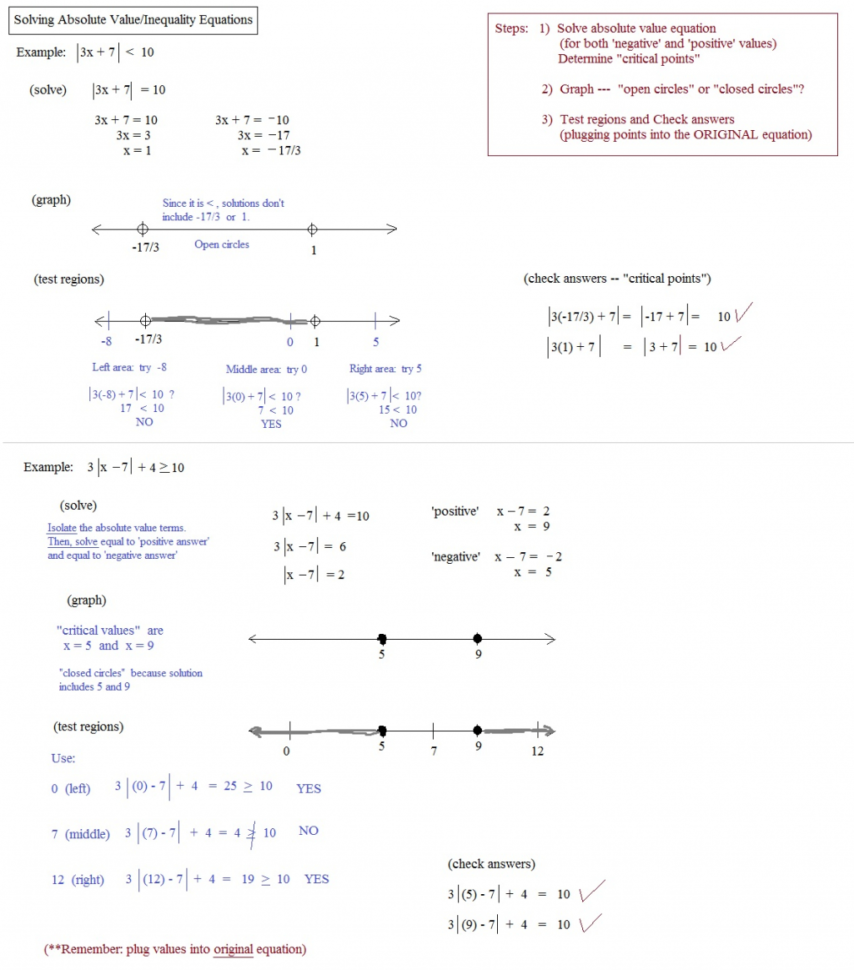 Absolute Value Inequalities Worksheet Answers — db-excel.com