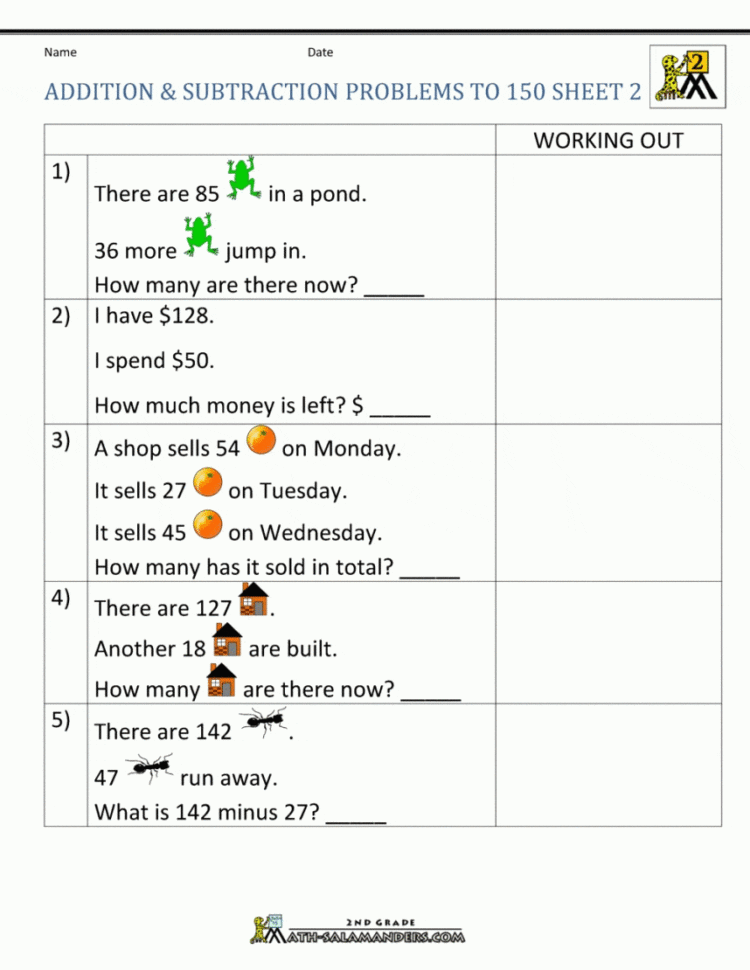 Worksheet Ideas  Addition Problems For Third Graders Common