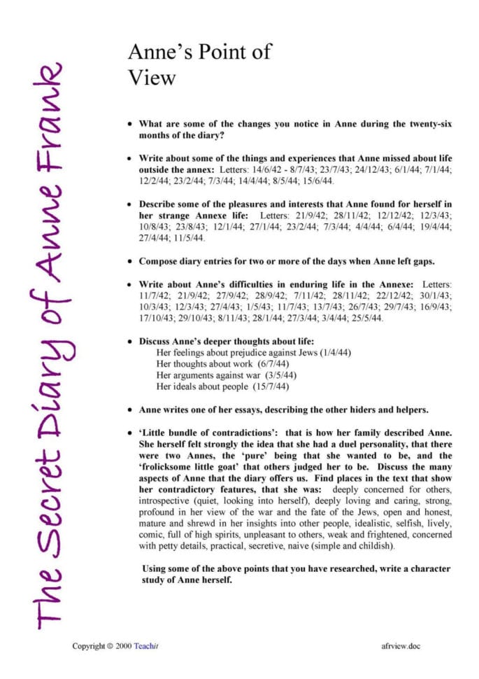 Worksheet Ideas  Anne Frank Worksheets For Kids X1001 Php