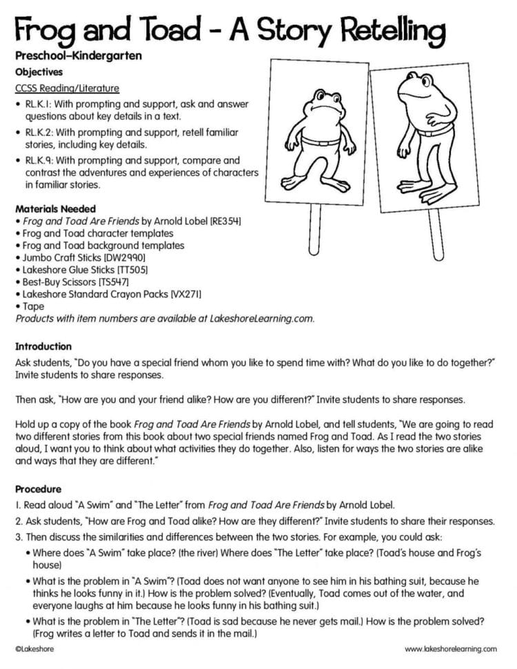 Worksheet Ideas  Awesome Frog And Toad Are Friends