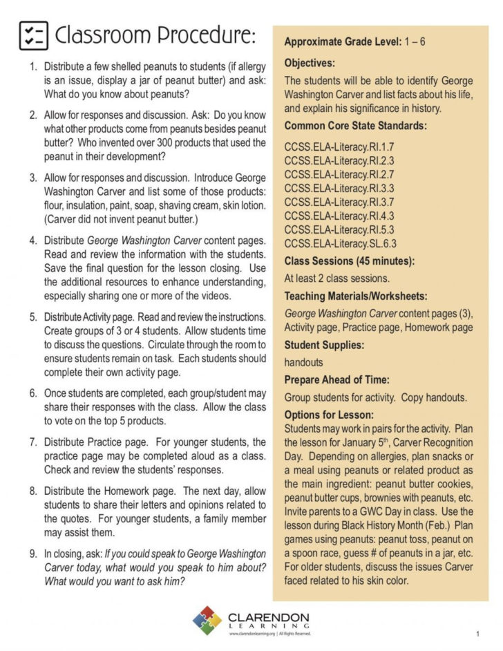 George Washington Worksheets