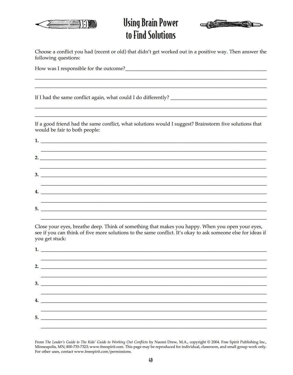 Worksheet Ideas  Conflict Resolution For Teenagers