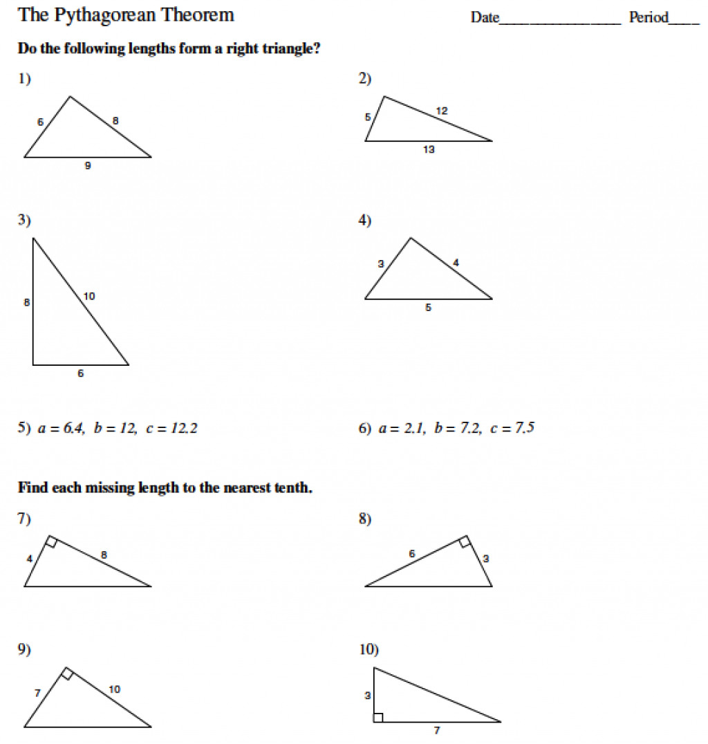 Pythagorean Theorem Worksheet Answers — db-excel.com