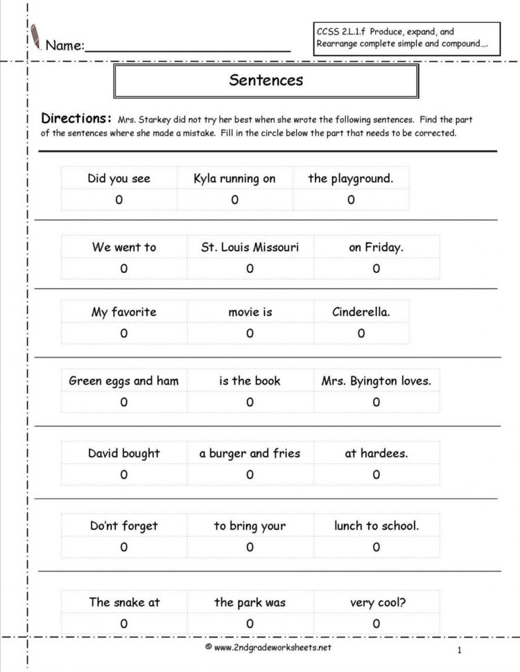 Sentence Correction Worksheets — db-excel.com