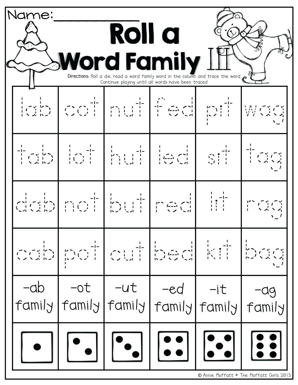 Worksheet Ideas Ink Word Family Worksheets Kindergarten Reading Db 