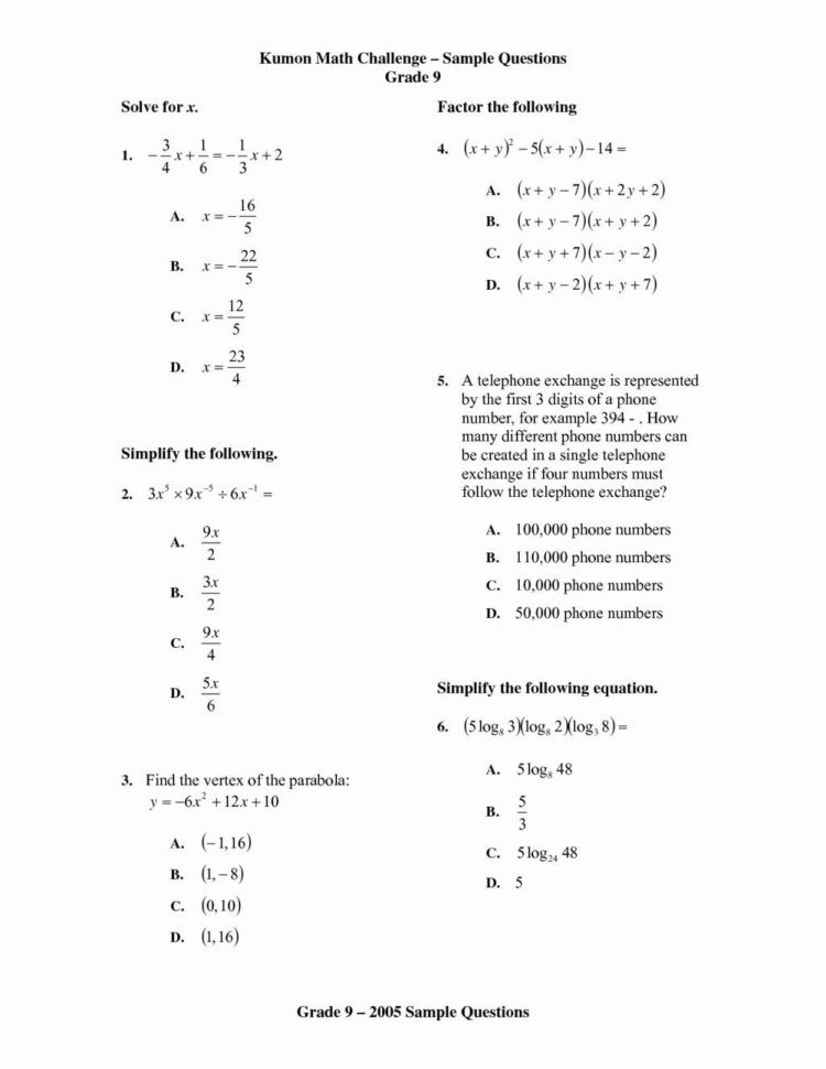 Worksheet Ideas  Kumon Math Worksheets Third Grade Online