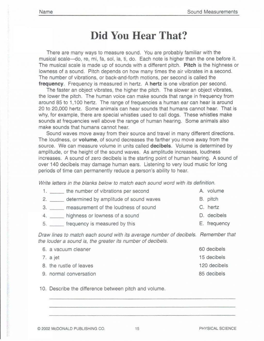 Worksheet Ideas Physical Science Worksheets