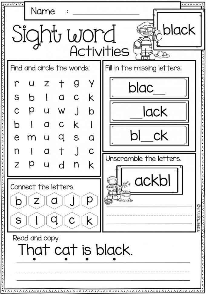 preschool sight words worksheets db excelcom