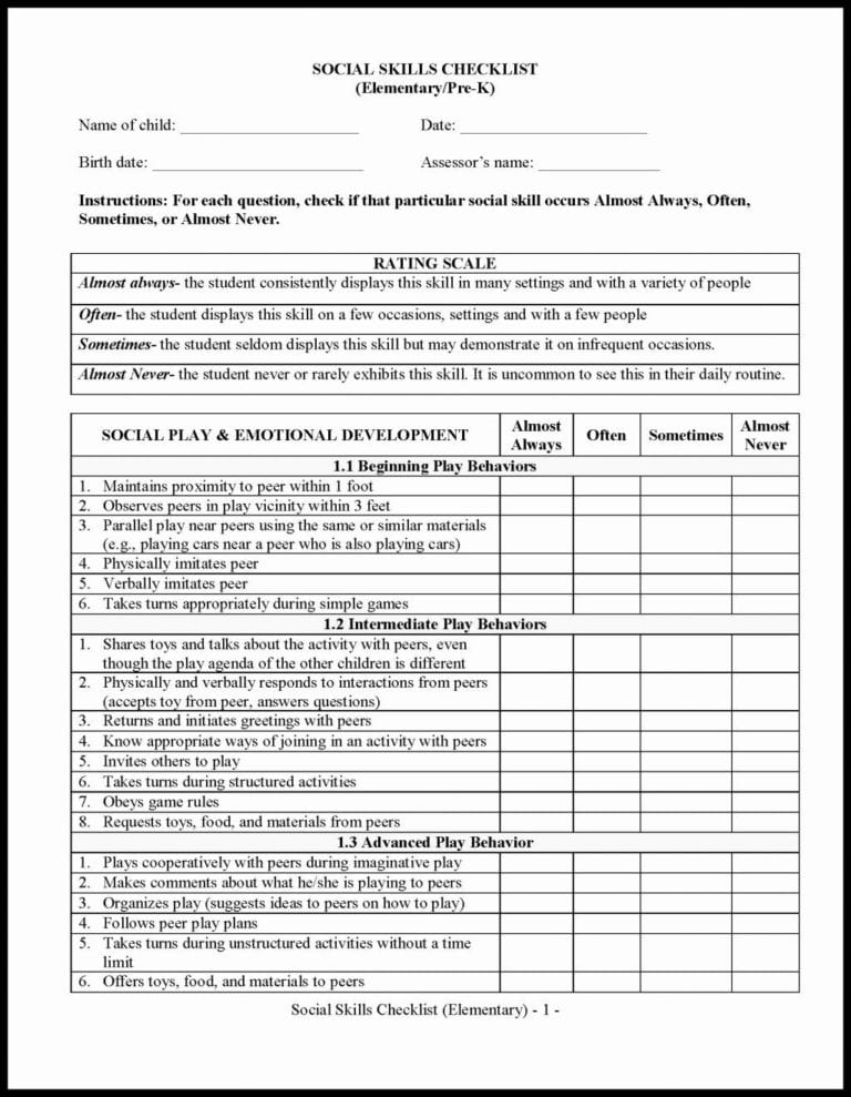 Social Skills Worksheets For Middle School Pdf — db-excel.com