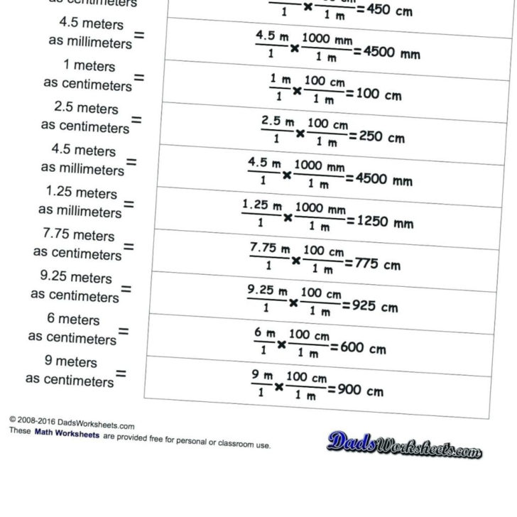 Converting Units Of Measurement Worksheets Converting Units Of Measurement Worksheets