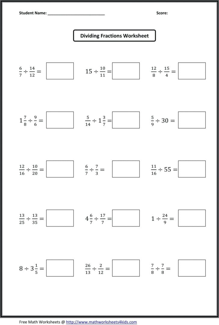 Multiplying Fractions With Cross Canceling Worksheet