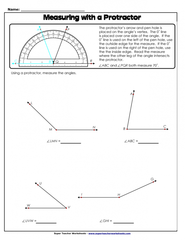 Measuring Angles With A Protractor Worksheet — db-excel.com