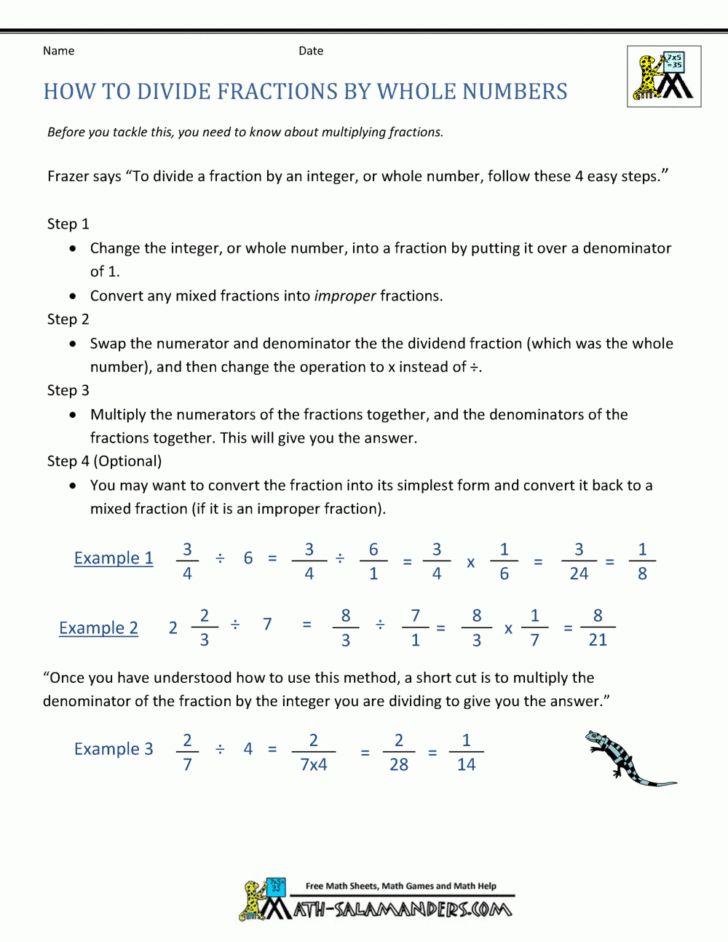 Dividing Whole Numbers By Fractions Word Problems Worksheets