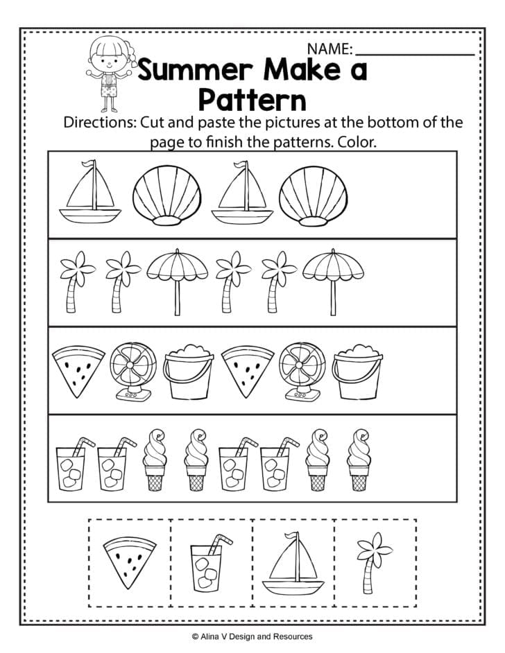 Summer Worksheets For Kindergarten Pdf