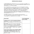 Worksheet Opportunities Checklist