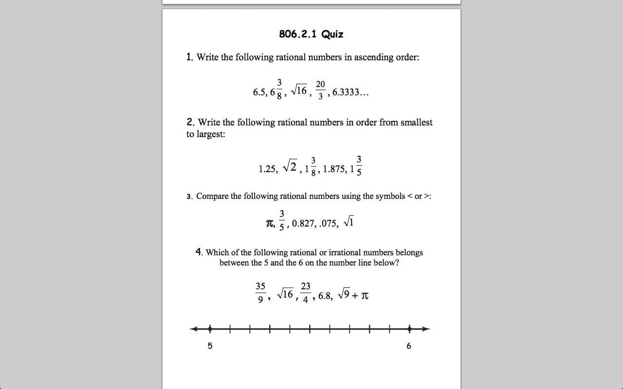 Worksheet Ordering Rational Numbers Worksheet Dcmc Math Cl