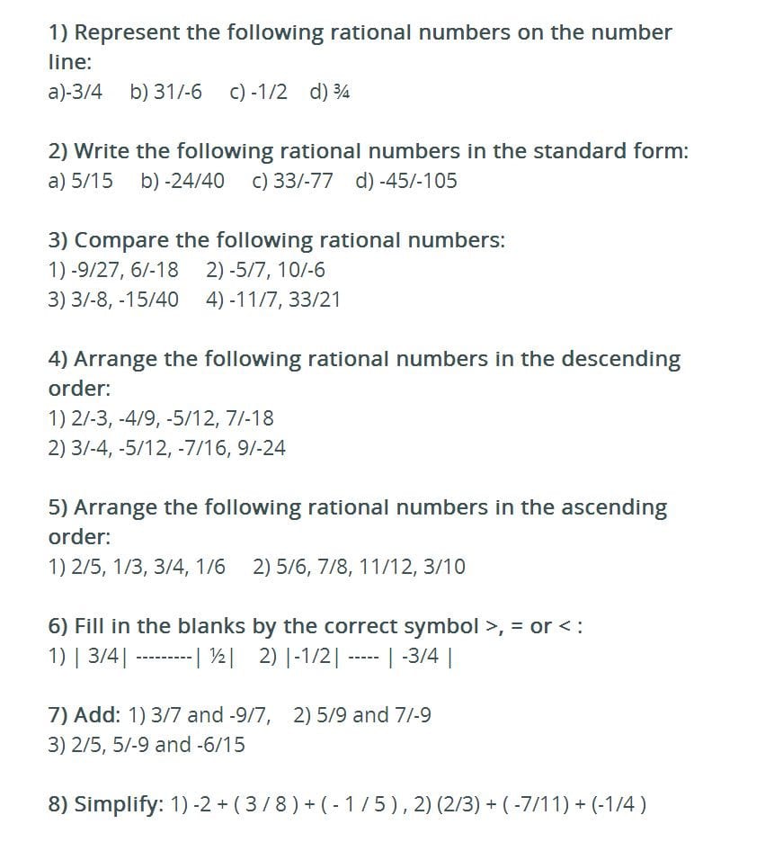 Worksheet Ordering Rational Numbers Worksheet Dcmc Math Cl