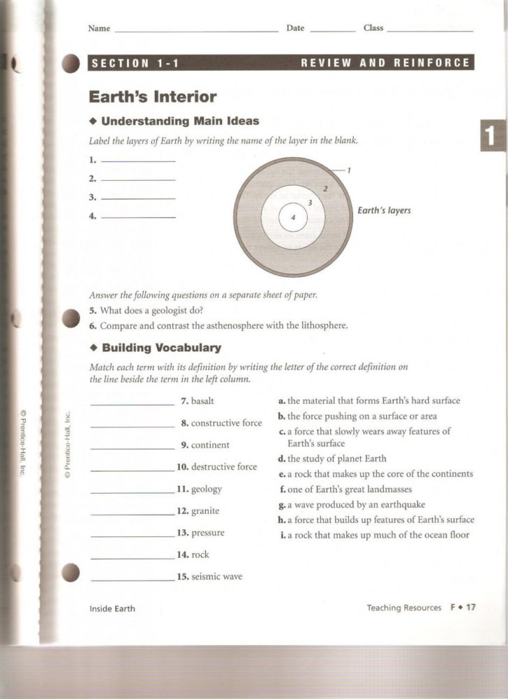 pearson education science worksheet answers