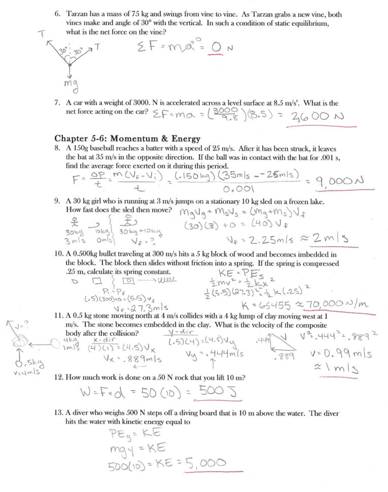 Worksheet Projectile Problems Key