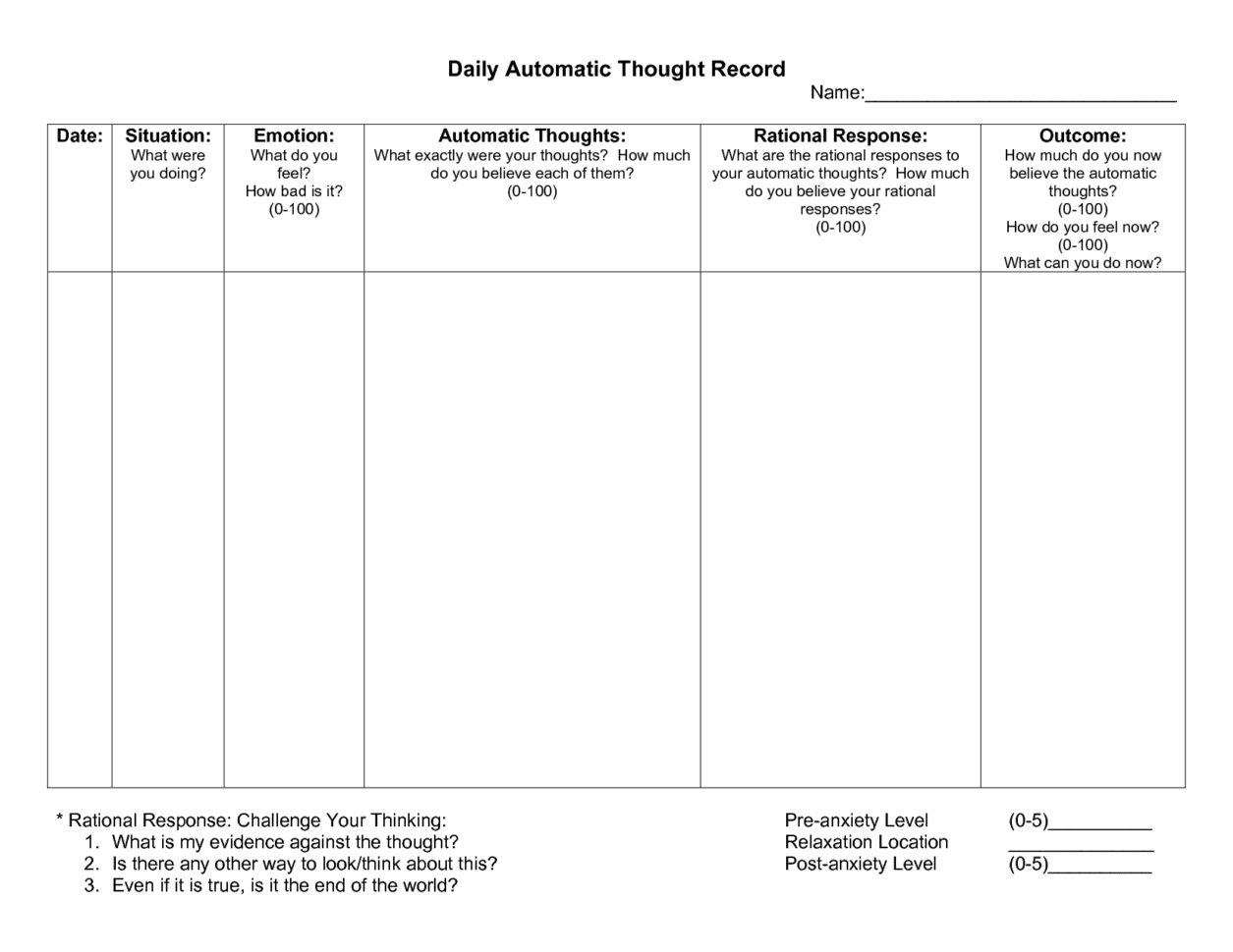 Worksheet Rebt Worksheet Automatic Thought Record
