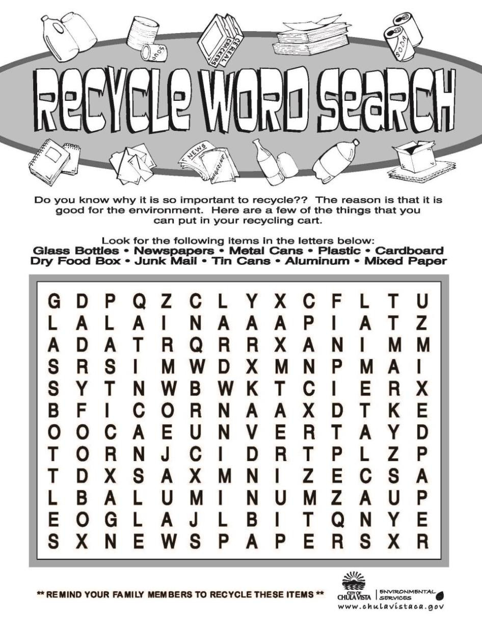 Recycling Worksheets For Elementary Students Db excel