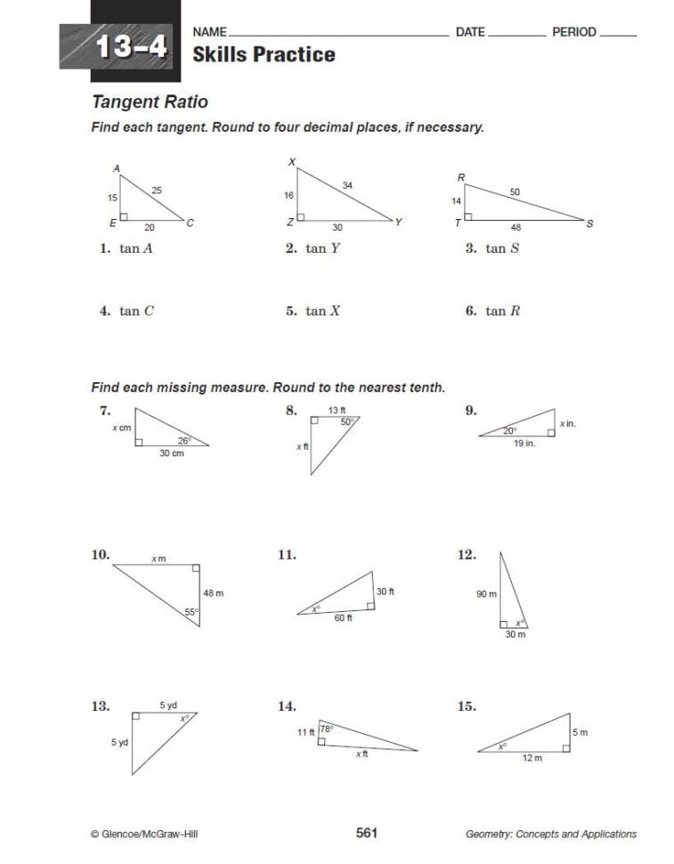 Worksheet Right Triangle Trigonometry Worksheet Trig