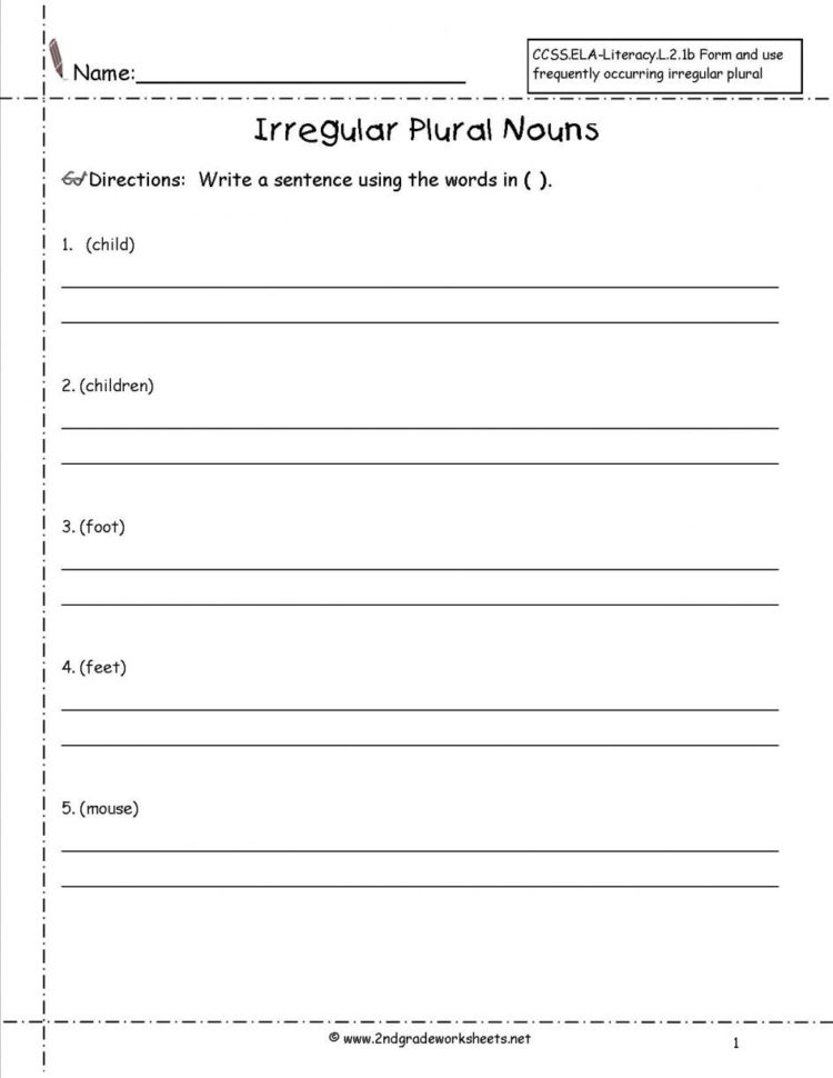 Worksheet Singular And Plural Nouns Worksheets Singular