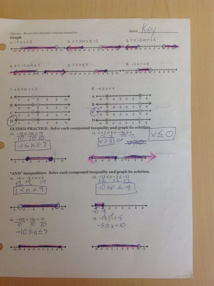 Worksheet Solving Absolute Value Inequalities Worksheet