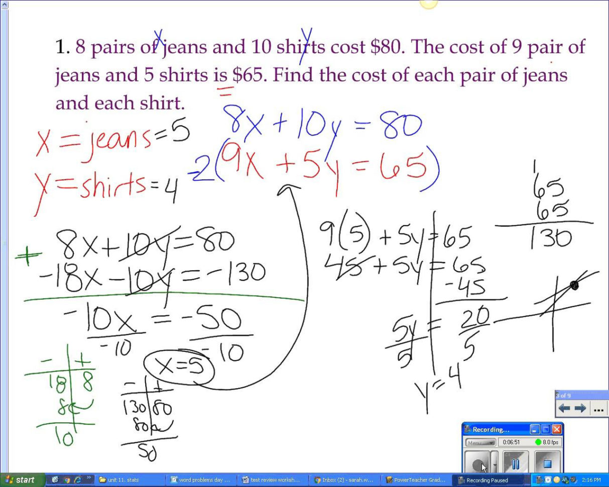 Worksheet Solving Systems Of Equationselimination