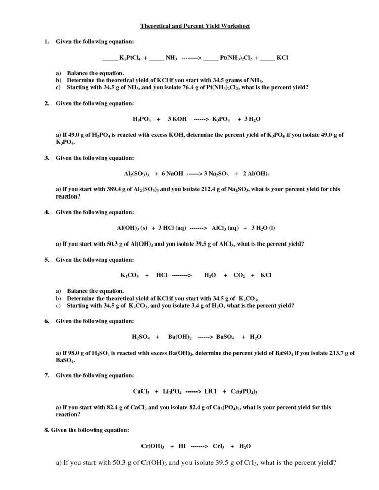 Worksheet Stoichiometry Worksheet 2 Worksheet Chemistry