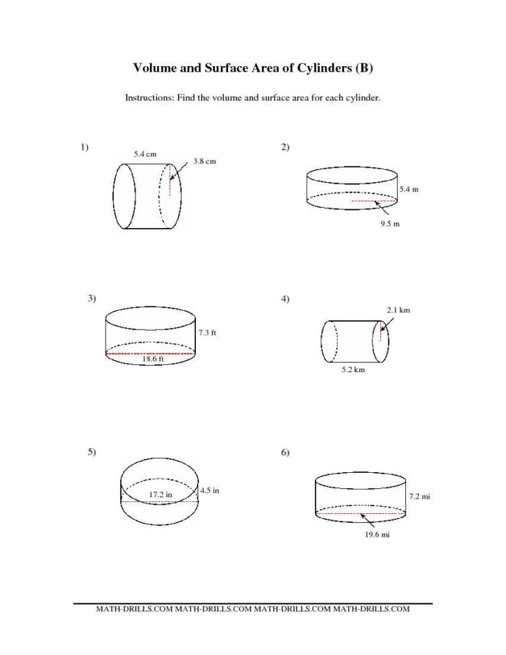 Surface Area Worksheet Pdf