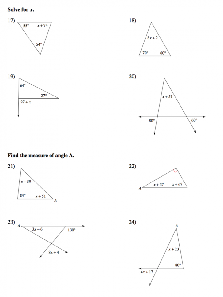 Worksheet Triangle Angle Sum Worksheet Math Worksheets For