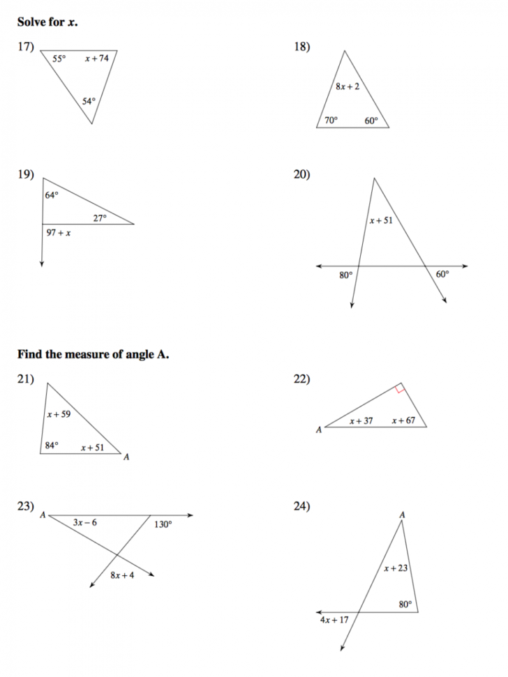 Worksheet Triangle Angle Sum Worksheet Math Worksheets For — db-excel.com