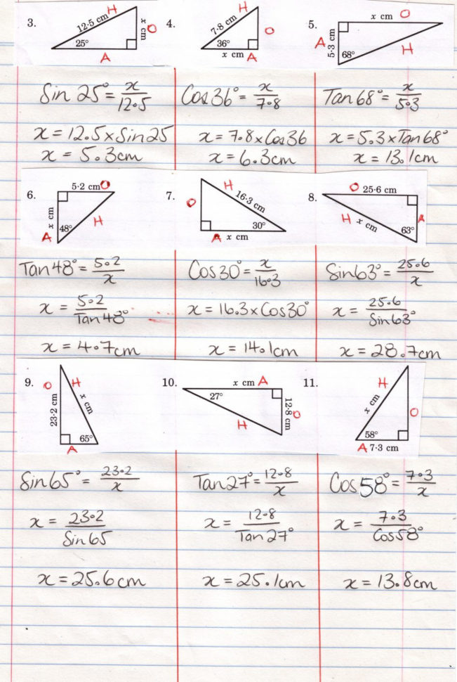 Worksheet Trigonometric Ratios Worksheet Trigonometric