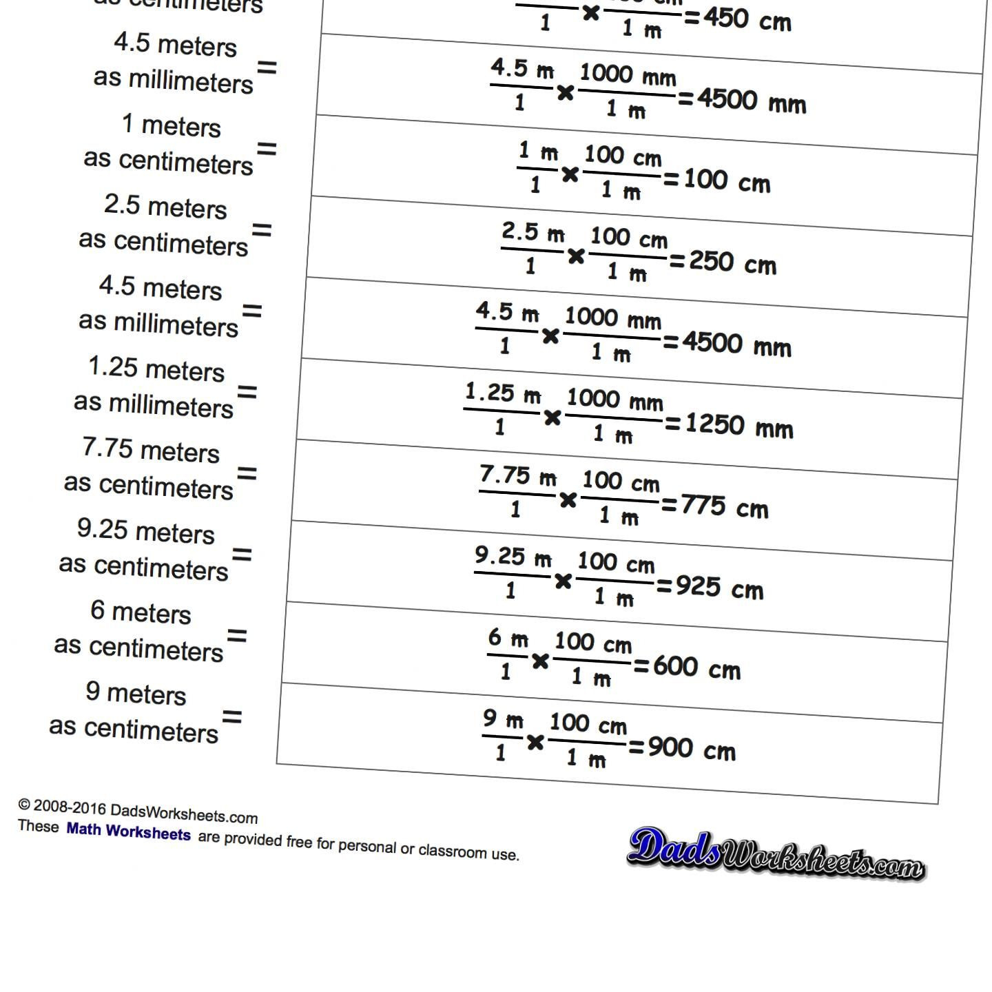 Unit Conversions Worksheet Answers