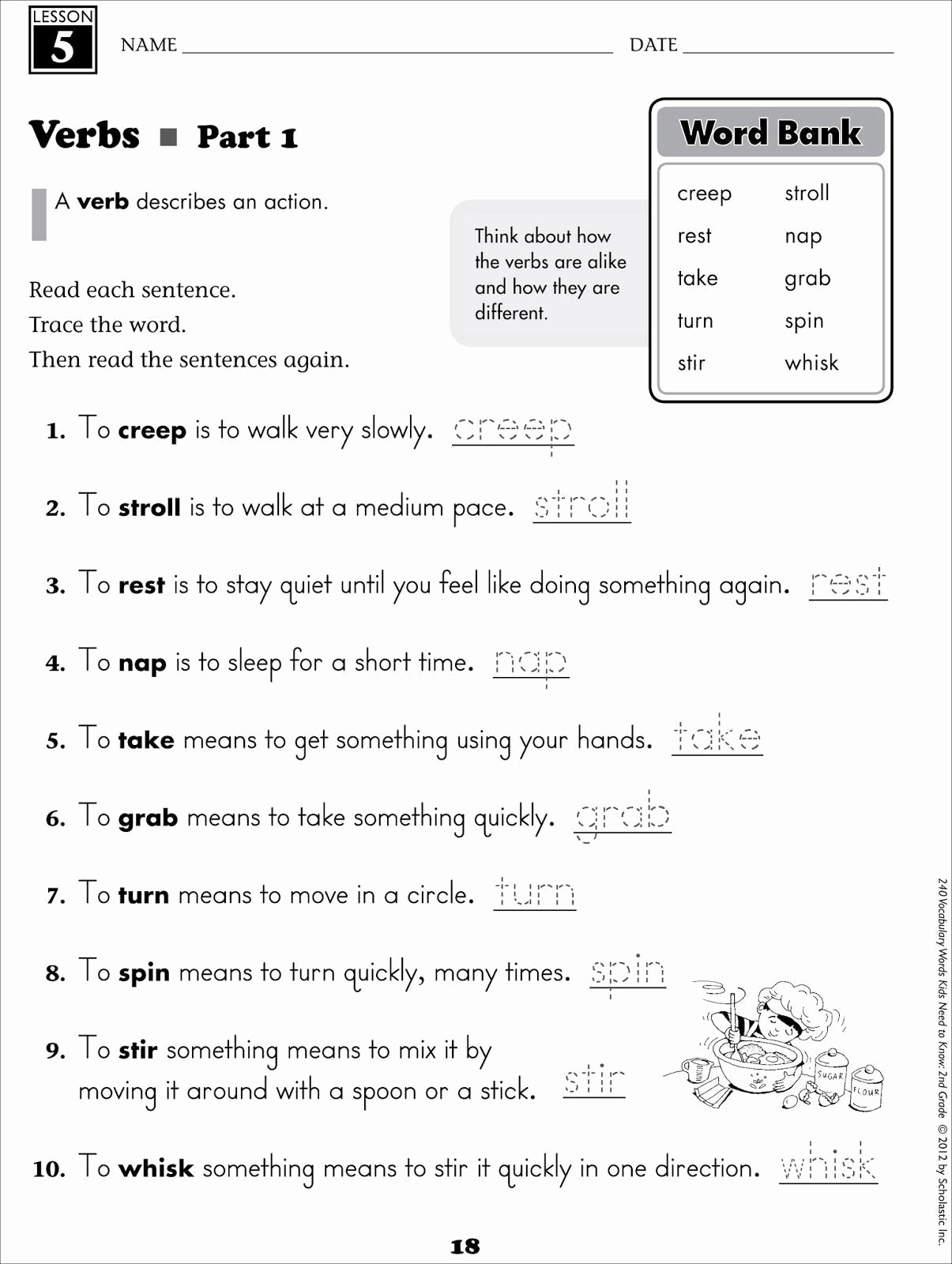 Verb Worksheets For Grade 7 With Answers