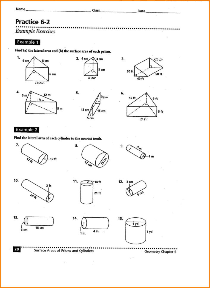 Worksheet Volume Of Cylinder Worksheet Volume And Surface Area