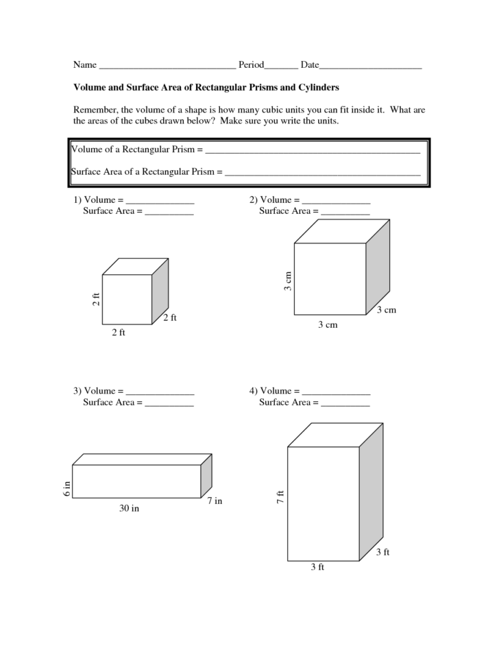 Volume Of Cylinders Worksheet