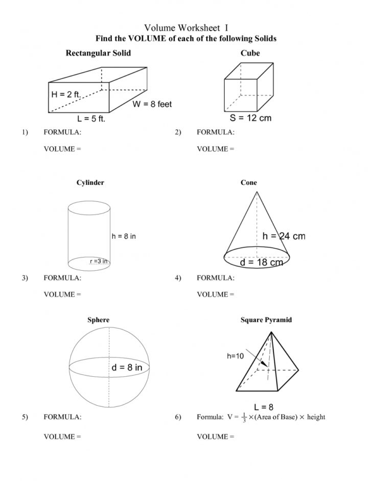 Worksheet Volume Of Cylinder Worksheet Volume And Surface Area — db ...