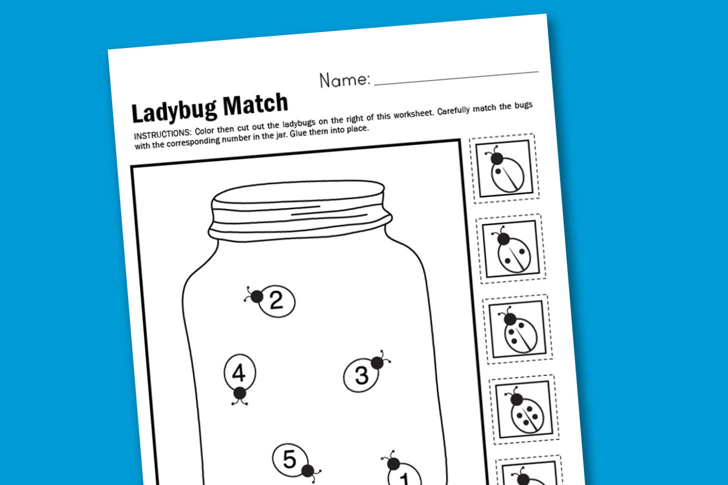 Worksheet Wednesday Ladybug Matching  Paging Supermom