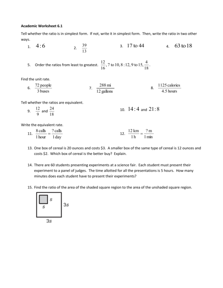 Worksheets 6165
