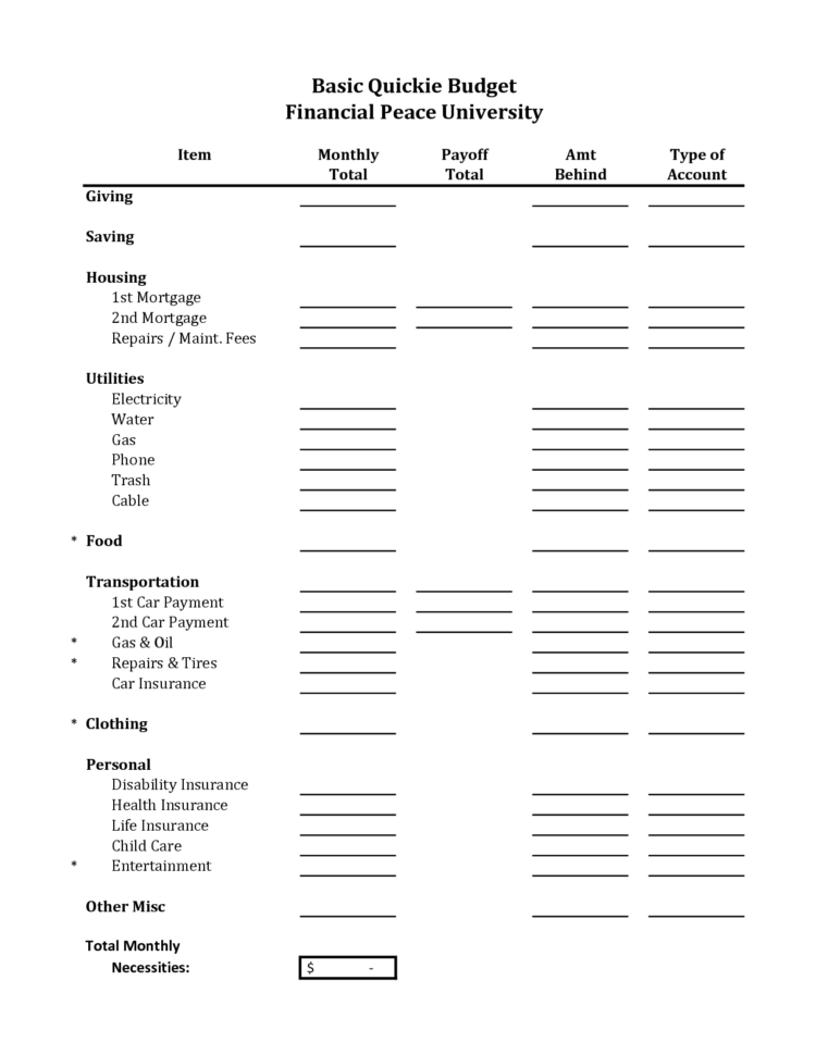 Worksheets Budget Worksheet Dave Ramsey Laurenpsyk Free