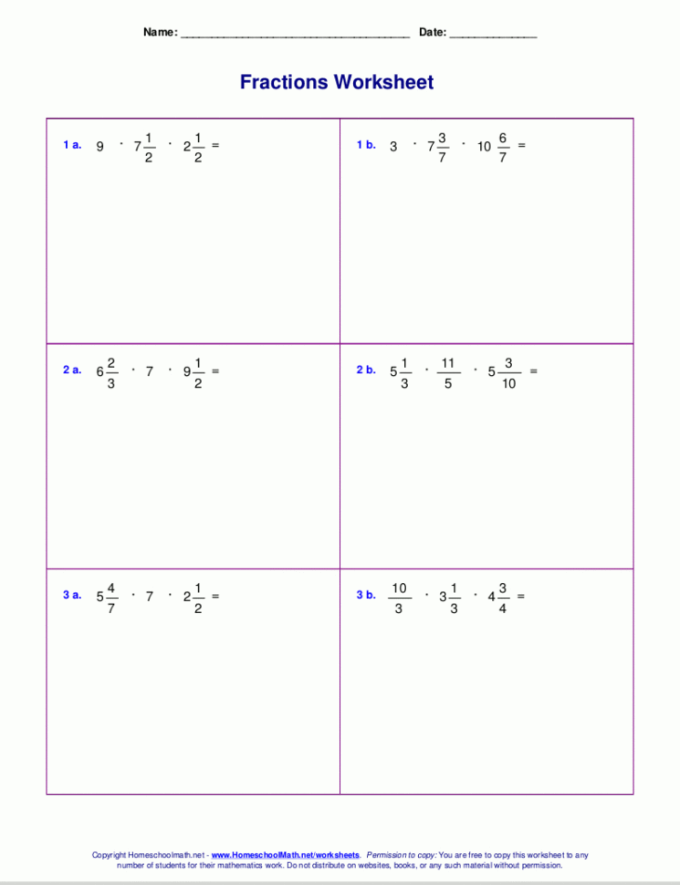 Multiple Operations Operations With Fractions Worksheet Problem Set 6