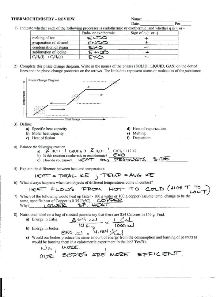 Worksheets Physical And Chemical Properties Changes Vs