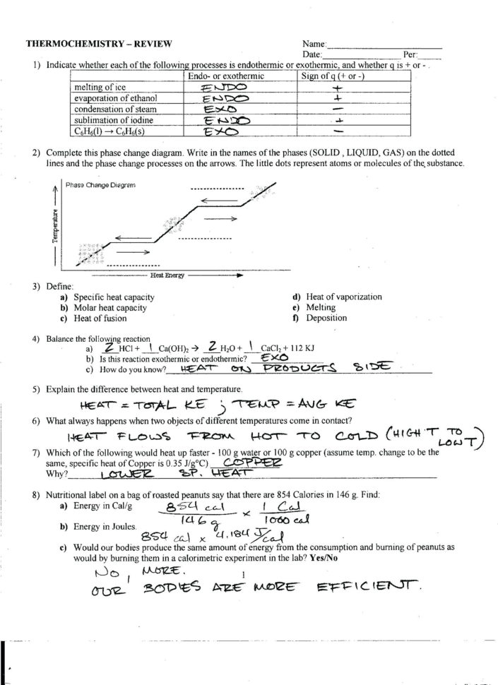 Worksheets Physical And Chemical Properties Changes Vs