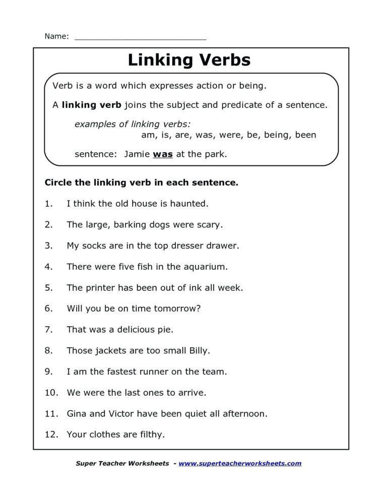 Worksheets To Be Verbs Worksheets