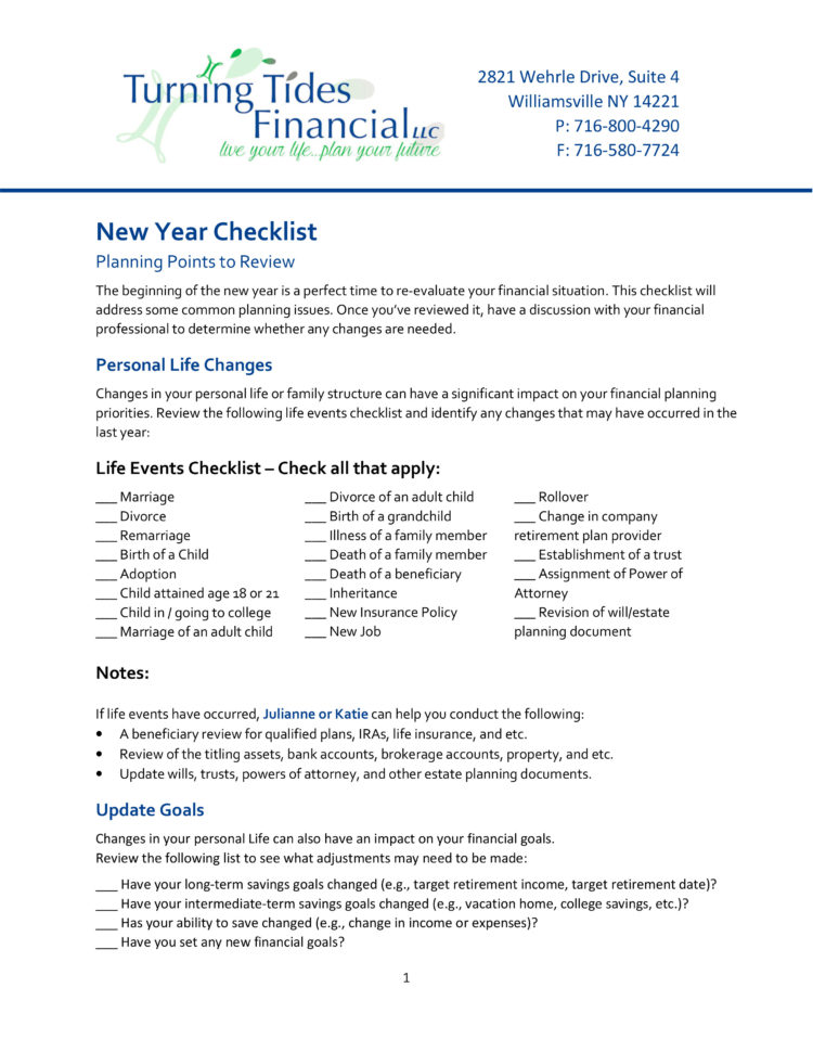 Worksheets  Turning Tides Financial