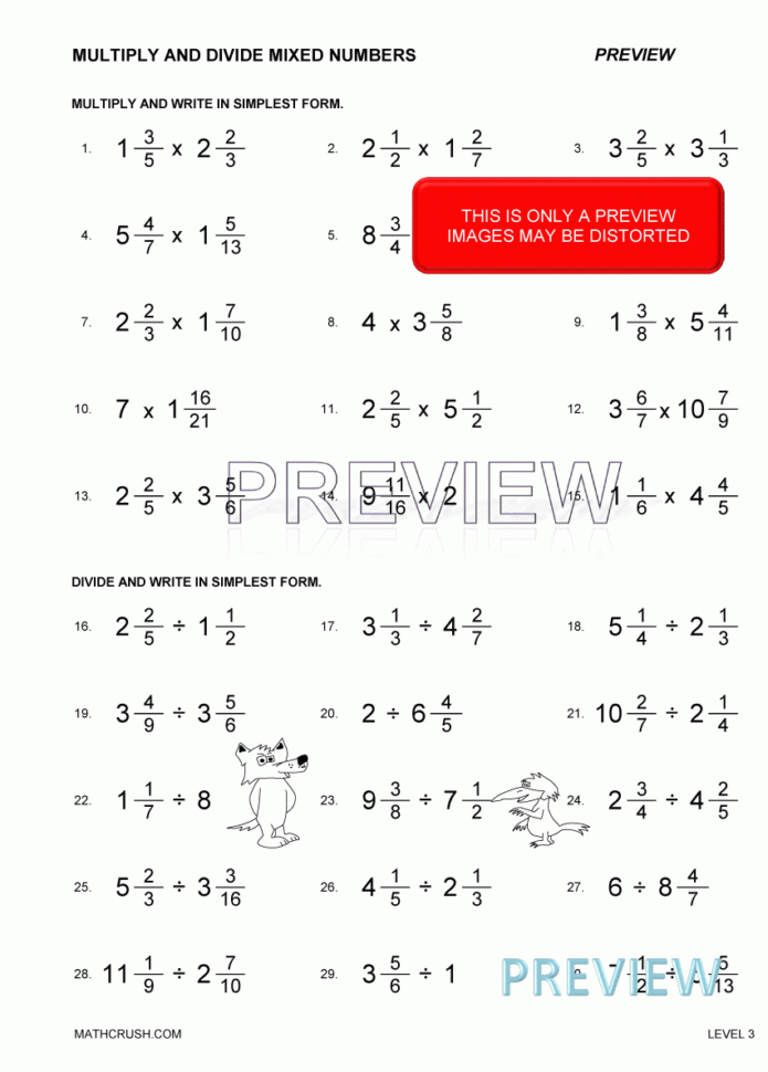 Worksheetsmath Crush Fractions